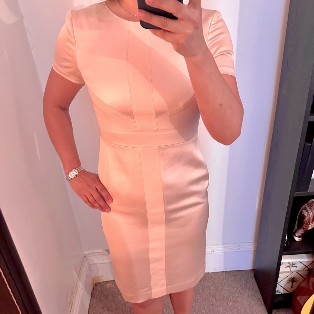 Ann Taylor midi dress pale pink silky